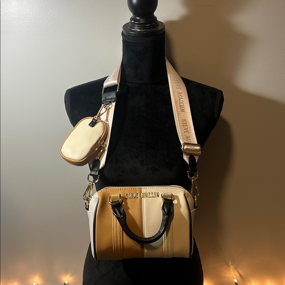 Steve Madden Tan and Cream Mini crossbody Bag with removable strap - Picture 7 of 7